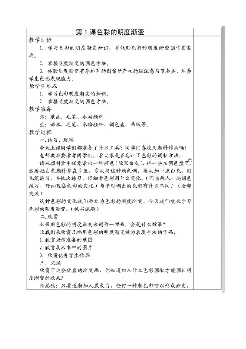 苏少版三年级美术教案