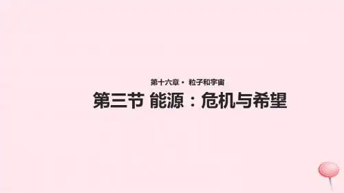 2019年九年级物理全册16.3《能源：危机与希望》课件(新版)北师大版