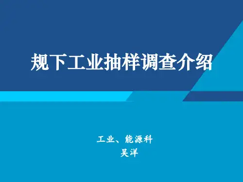 规下工业抽样调查培训课件