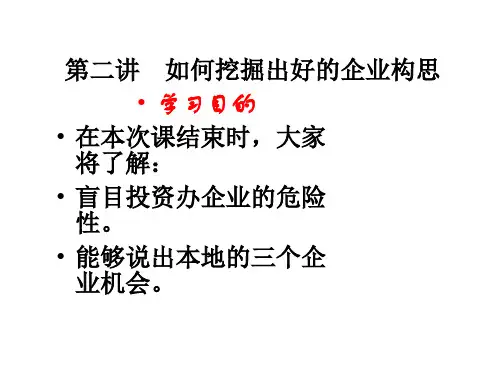 第二讲 如何挖掘出好的企业构思 优质课件