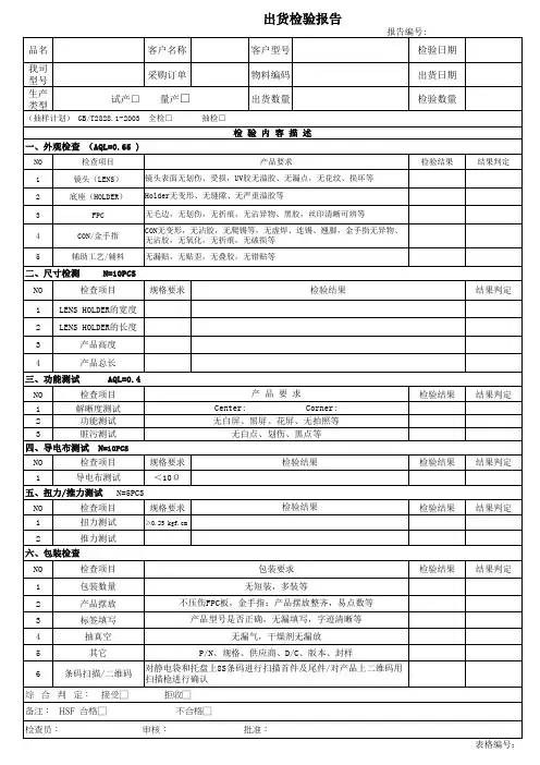 出货检验报告 2