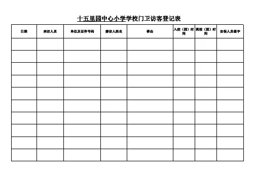 门卫访客登记表