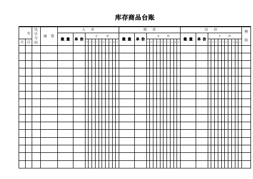 库存商品数量金额式明细账