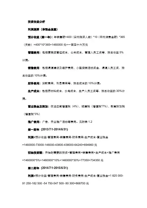 投资效益分析