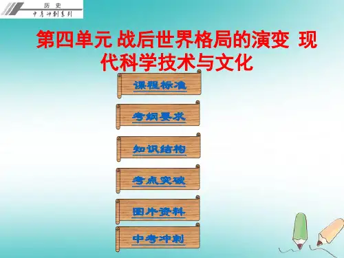 中考历史总复习课件 第四单元 战后世界格局的演变  现代科学技术与文化