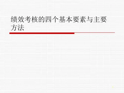 绩效考核的四个基本要素与主要方法