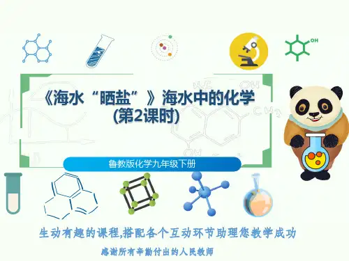 鲁教版化学九年级下册《海水“晒盐”》海水中的化学(第2课时)