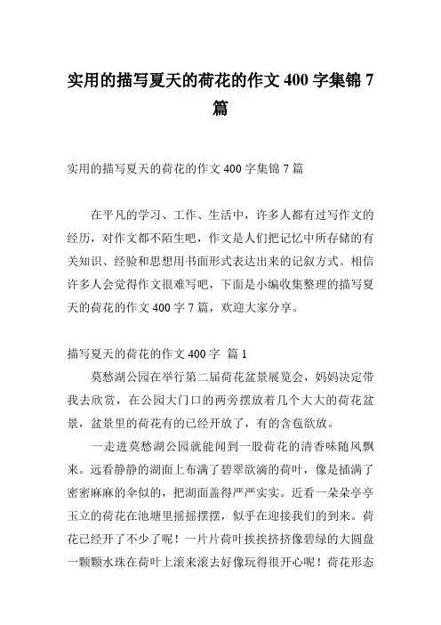 实用的描写夏天的荷花的作文400字集锦7篇