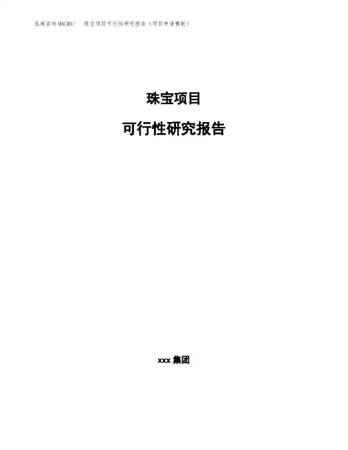 珠宝项目可行性研究报告(项目申请模板) (2)