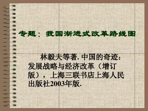 专题：我国渐进式改革路线图
