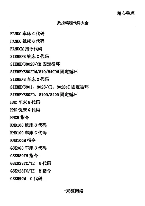 数控编程代码合集(DOC