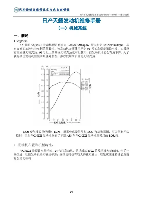 日产天籁发动机维修手册 