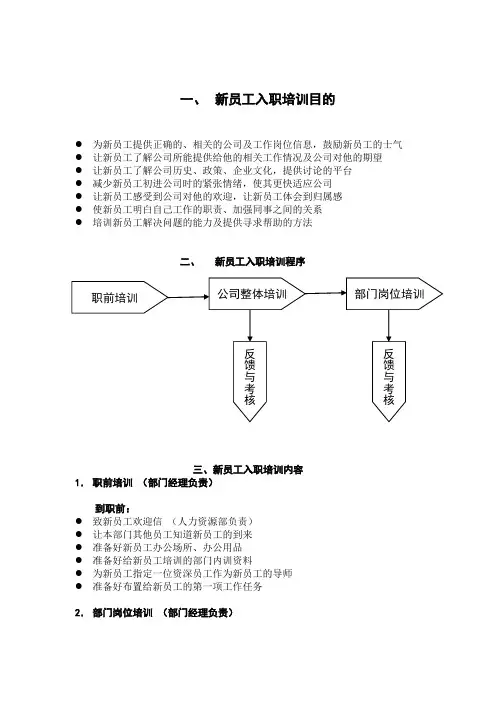 服装企业-新员工入职培训计划方案