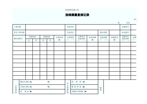 6、施工放样测量(复核)记录