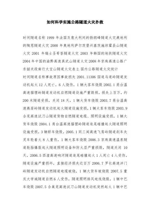 如何科学实施公路隧道火灾扑救