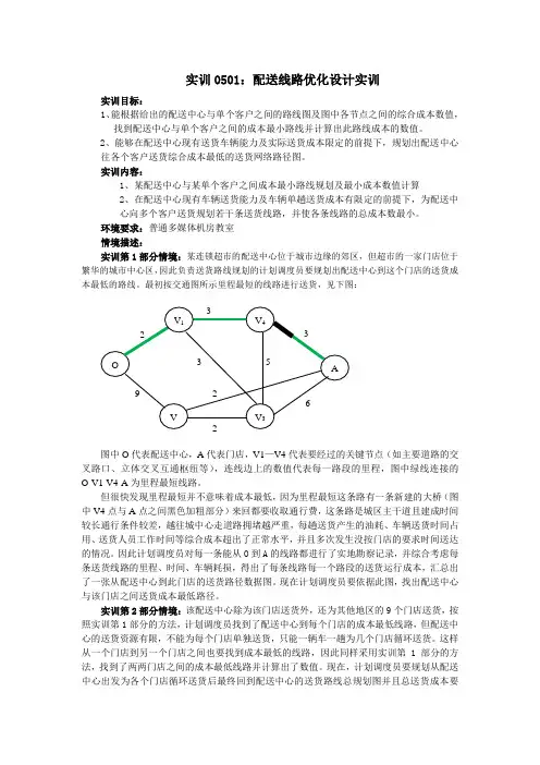 配送线路优化设计实训