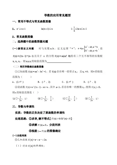 导数高考常见题型()