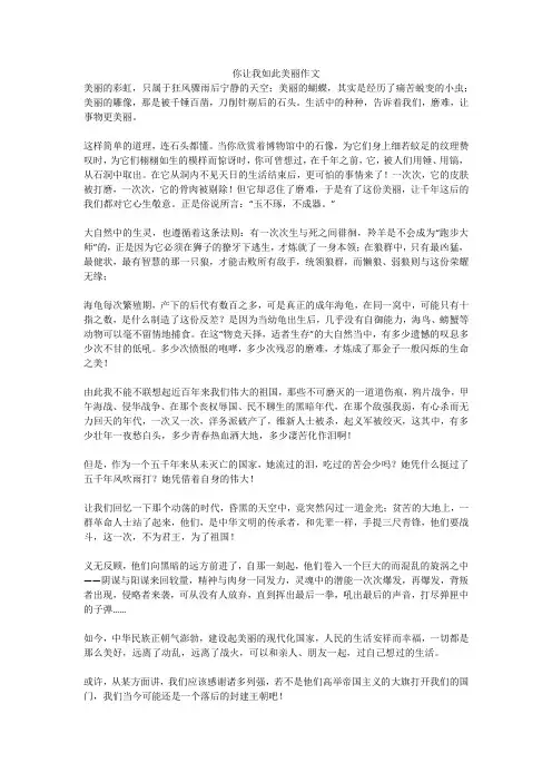 你让我如此美丽作文