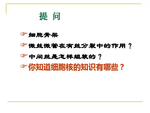 细胞生物学第十章第一节-- 核被膜与核孔复合体