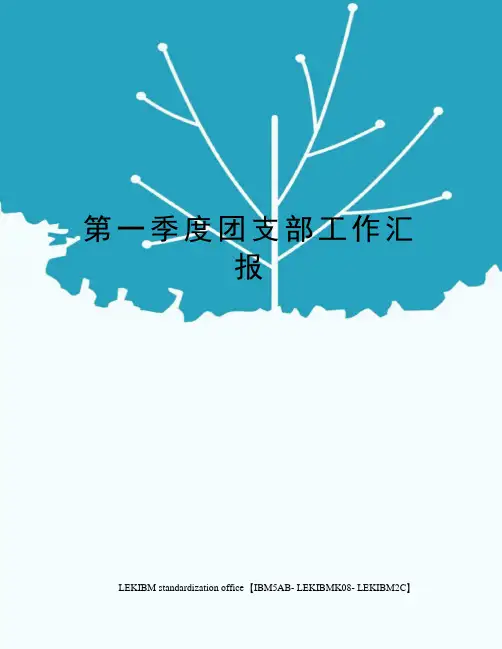 第一季度团支部工作汇报