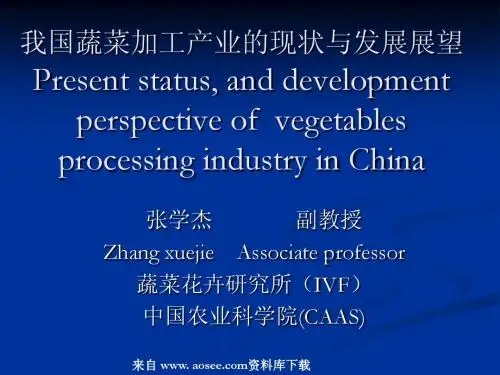 我国蔬菜加工产业的现状与发展展望(ppt 28)