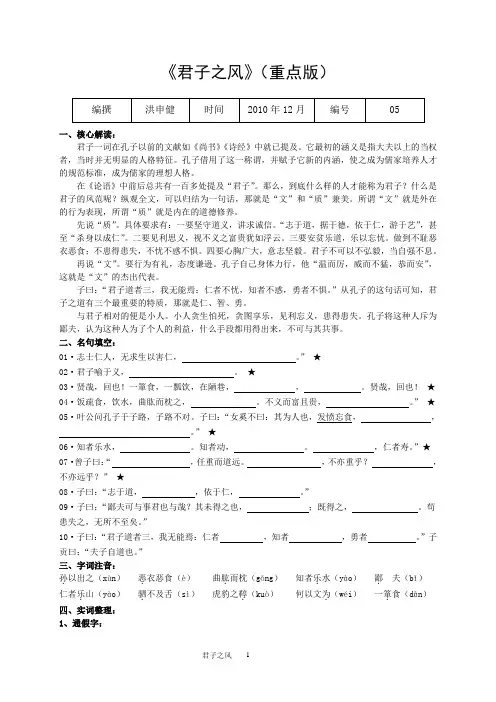 论语选读：君子之风(重点版)