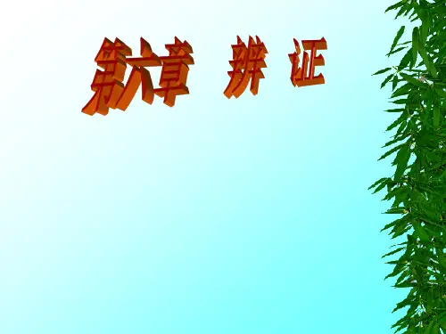 中医学课件：第六章 辨证