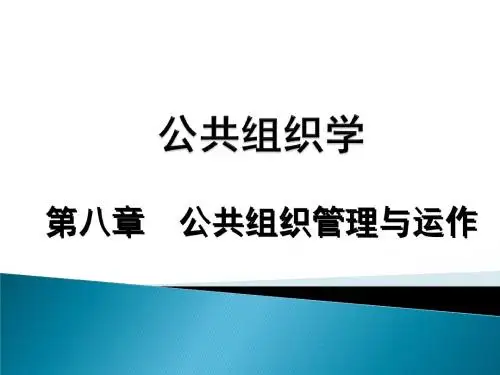 公共组织学(第二版),张建东主编,第八章-公共组织管理与运作
