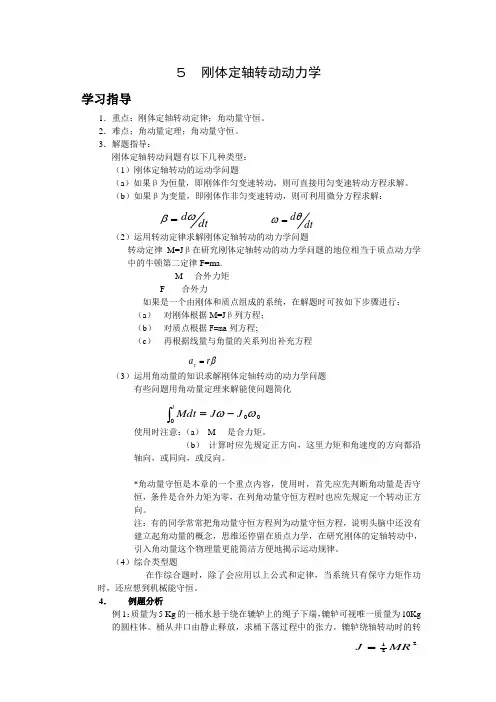 刚体定轴转动动力学