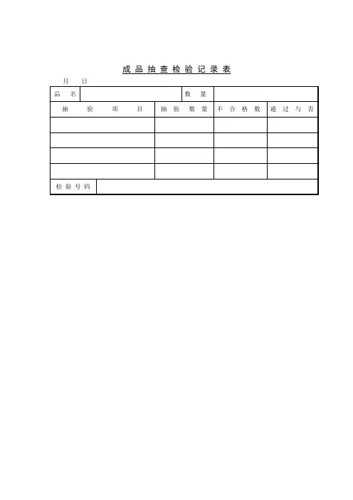 成品抽查检验记录表
