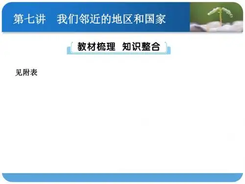 第七讲 我们邻近的地区和国家