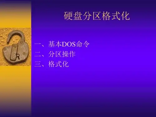 计算机硬盘分区格式化