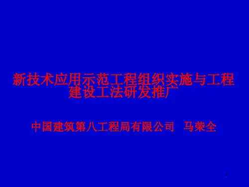 新技术应用示范工程的组织与实施