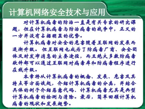 计算机病毒防治课件PPT