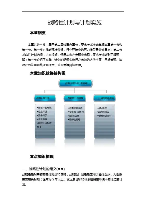 战略性计划与计划实施
