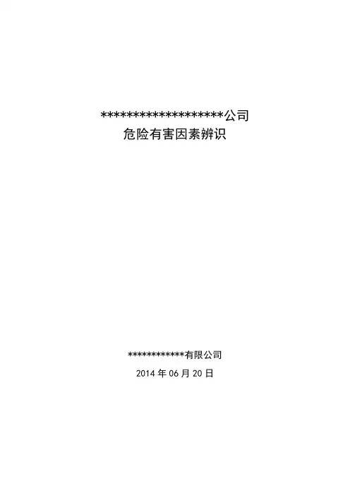 危险有害因素辨识模板