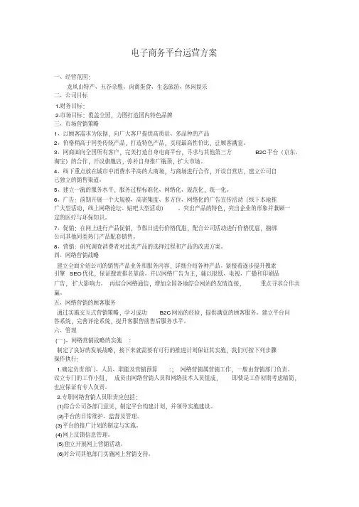 电子商务平台运营方案 3