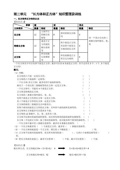 人教版五年级下册数学第三单元知识点易错点汇总(配练习完整版)[1]1