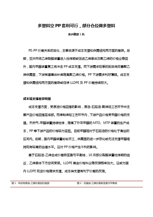 多塑料空PP套利可行部分仓位做多塑料