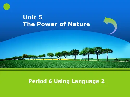 Unit5 The Power of Nature Using Language