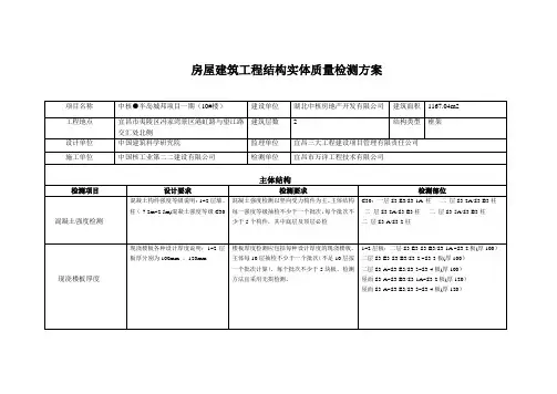 房屋建筑工程结构实体质量检测方案