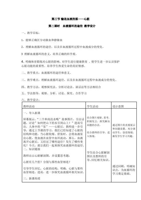 血液循环的途径