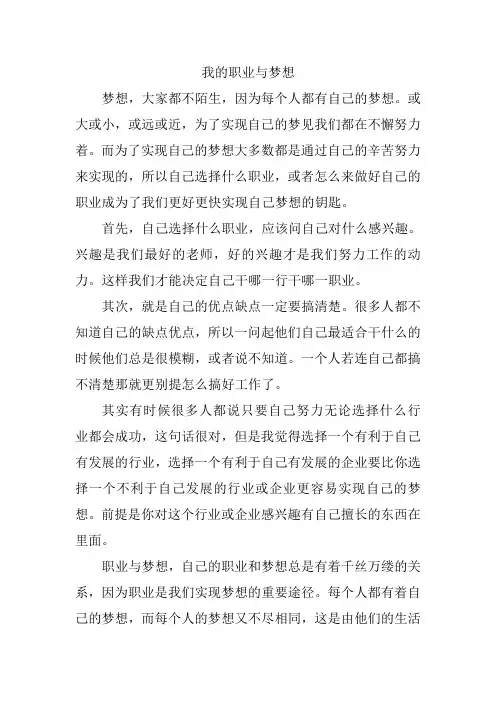 我的职业与梦想