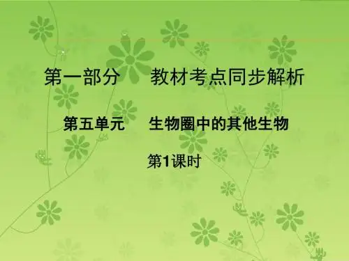 广东省中山市人教版2016年初中生物中考精美复习课件 第五单元 生物圈中的其他生物 第1课时