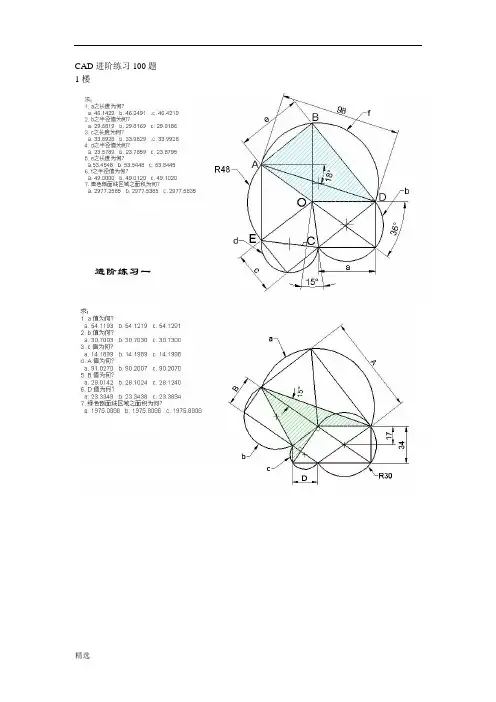 详细版CAD进阶练习100题.doc