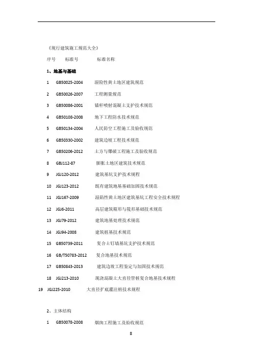 《建筑施工规范大全》