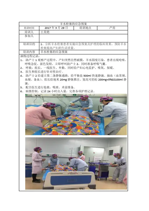 羊水栓塞的应急预案 2