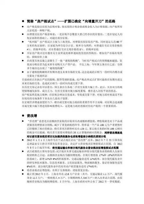 房地产税收及国家政策