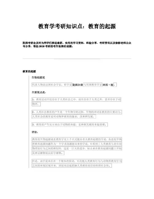 教育学考研知识点：教育的起源!