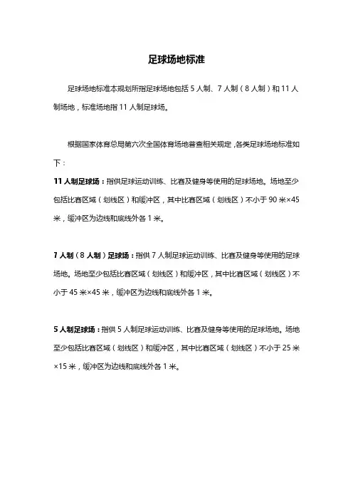 足球场地标准